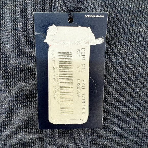 Cremieux Knit Sweater Men Large Blue 1/4 Button Pullover Brown Elbow Patches NEW - Picture 4 of 16